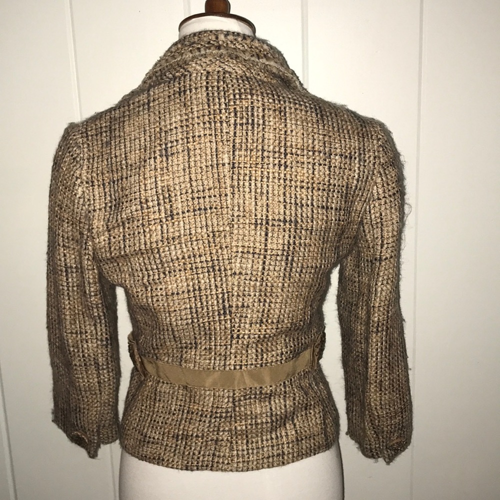 PRADA 2/4 tweed blazer jacket size 42 alpaca wool XS Small S - Picture 8 of 11